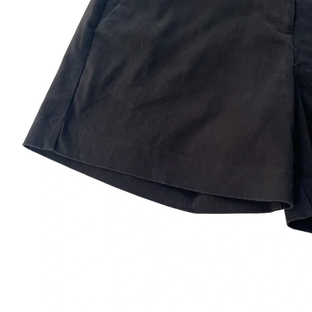 Isaac Mizrahi New York Womens Sz 6 Black Cotton Tailored Flat Front Dress Shorts
